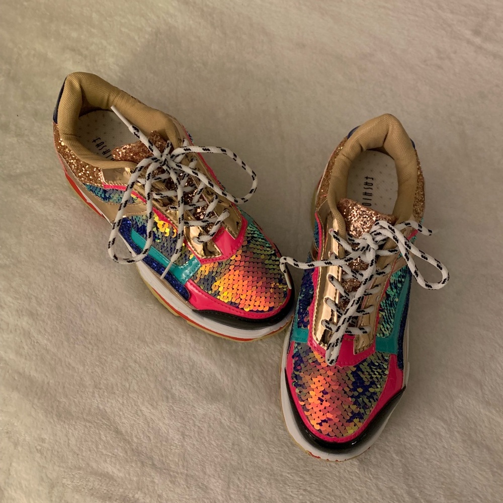 Sequin sneakers by Fashion Nova